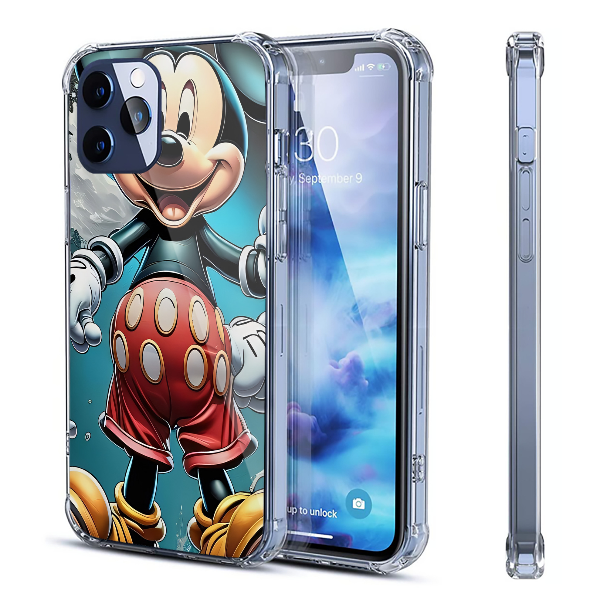 ミッキーマウス Mickey Mouse 【iPhone 12シリーズ対応】透明スマホケース（クリアソフトケース）